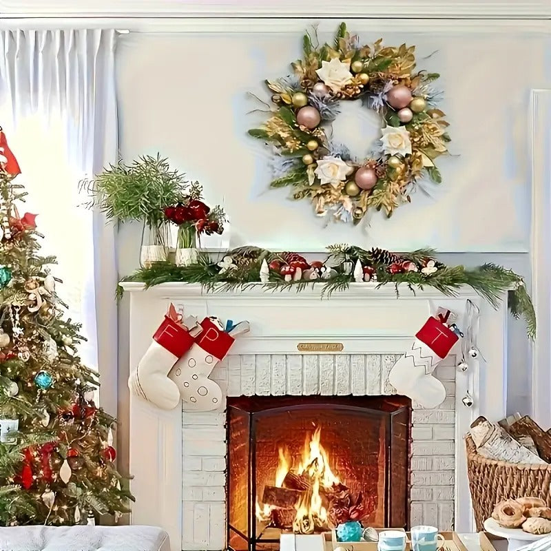 Golden Bow Christmas Wreath