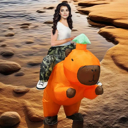 Party Inflatable Capybara with Green Hat