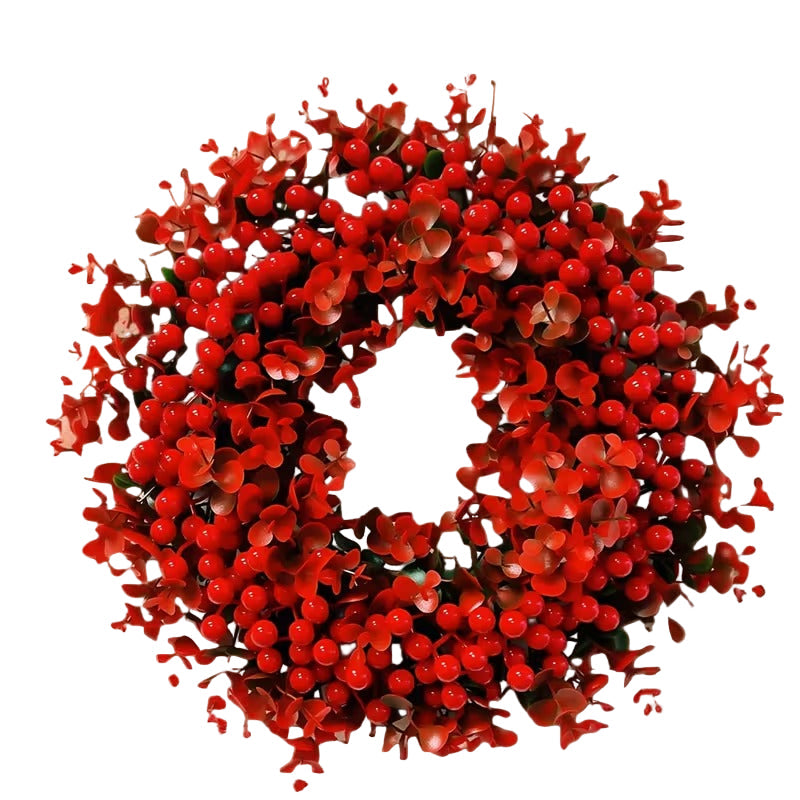 Red Berry & Eucalyptus Christmas Wreath Door Decoration