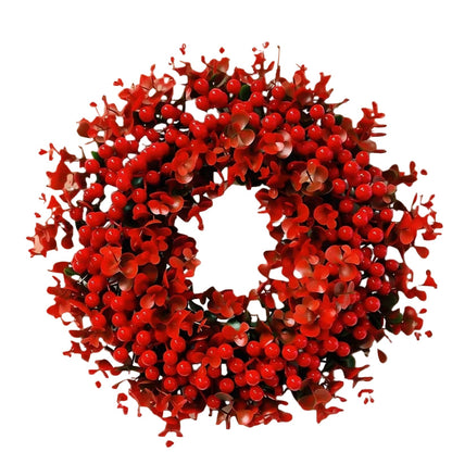 Red Berry & Eucalyptus Christmas Wreath Door Decoration