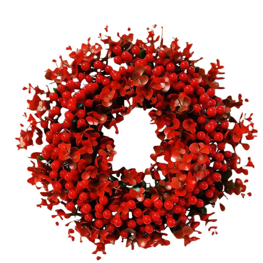 Red Berry & Eucalyptus Christmas Wreath Door Decoration