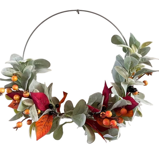 Autumn Floral Wreath Red & Golden Berries