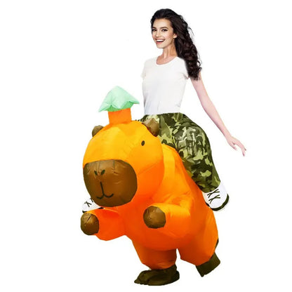 Party Inflatable Capybara with Green Hat