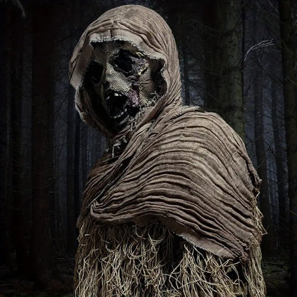 Scary Scarecrow Halloween Costume Set with Mask