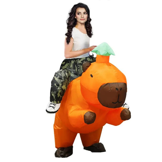 Party Inflatable Capybara with Green Hat