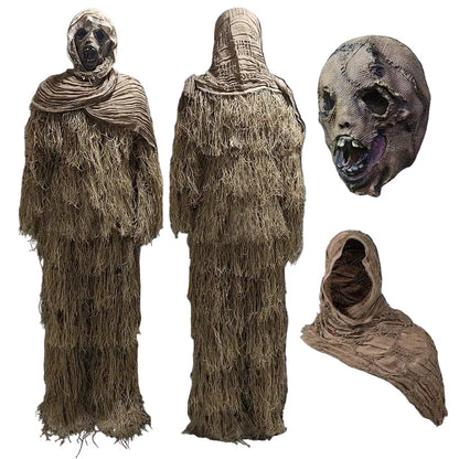 Scary Scarecrow Halloween Costume Set with Mask