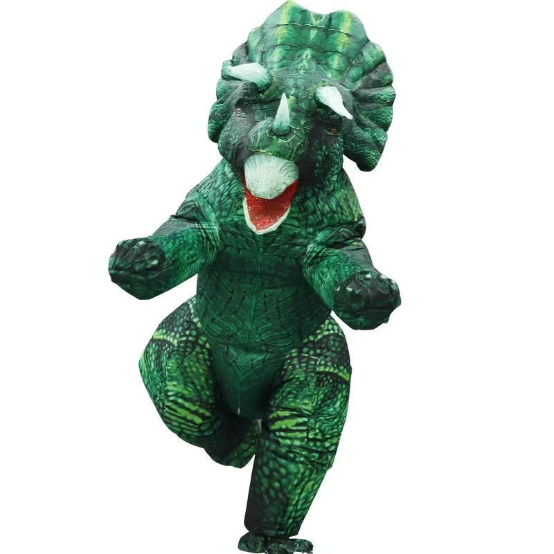 Inflatable Triceratops Dinosaur Costume for Adults