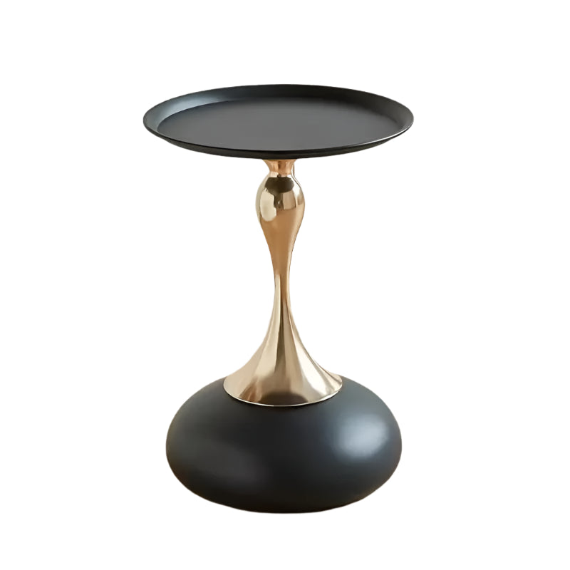 Round Side Table for Living Spaces (Black)