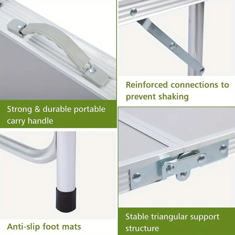 Folding Aluminum Table with Storage Cabinet