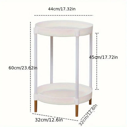 Small Round Metal Nightstand Table