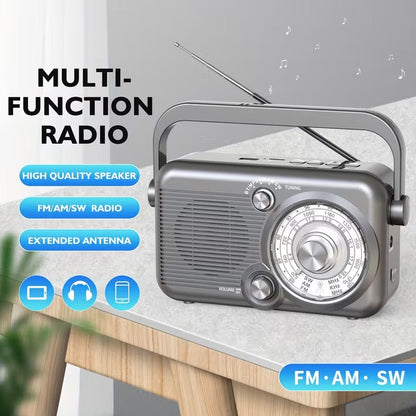 Portable AM/FM/SW Radio with USB & TF Playback