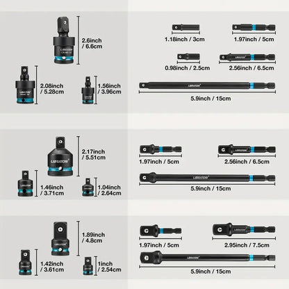 Impact Socket Adapter with Hex Drive Set (20pcs)