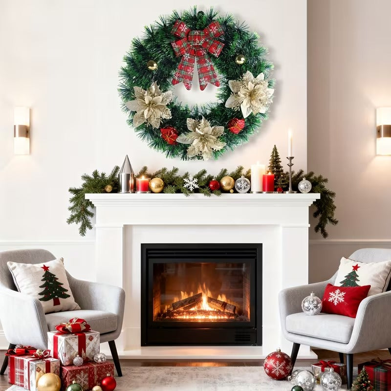 Christmas Door Wreath Classic Wall Hanging