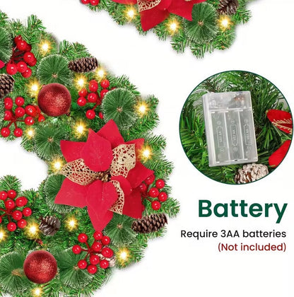 Artificial Christmas Garland with LED Lights