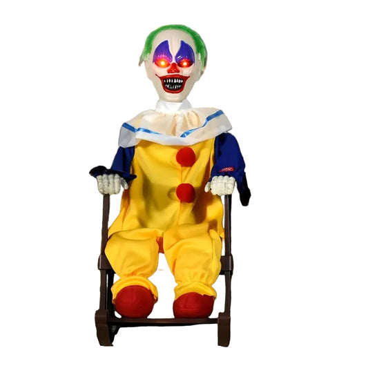 Halloween Clown Rocking Chair with Light & Sound