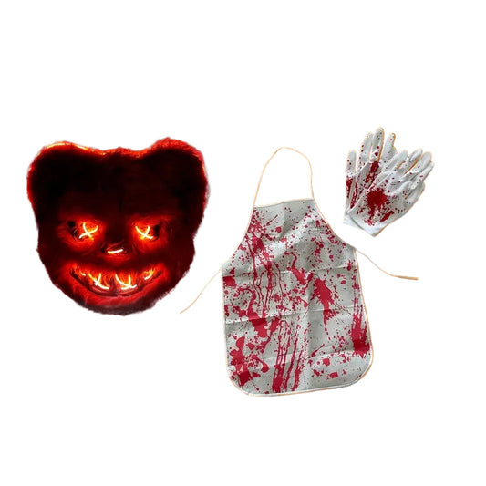 LED Rabbit and Bear Mask Set with Gloves and Apron