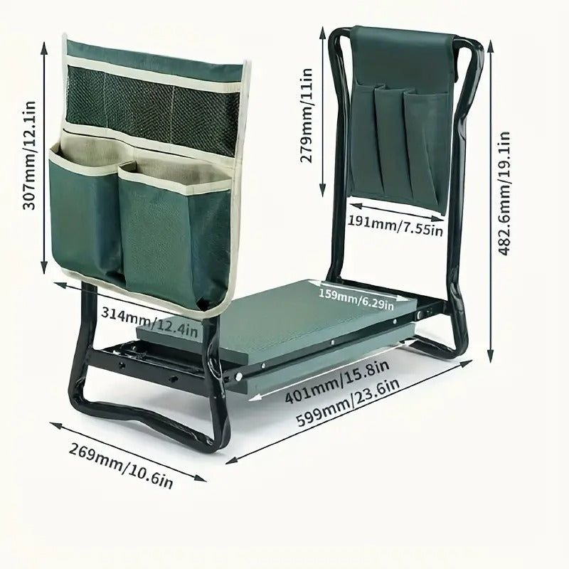 Foldable Garden Kneeler with Tool Bags (3pcs)