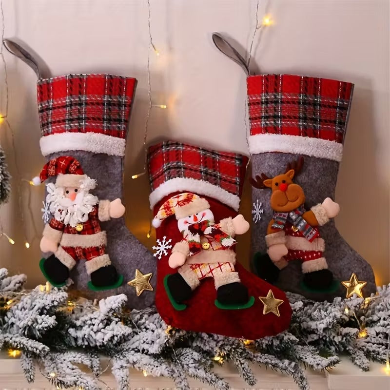Boho Cotton Christmas Stockings Set of 4