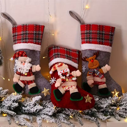 Boho Cotton Christmas Stockings Set of 4