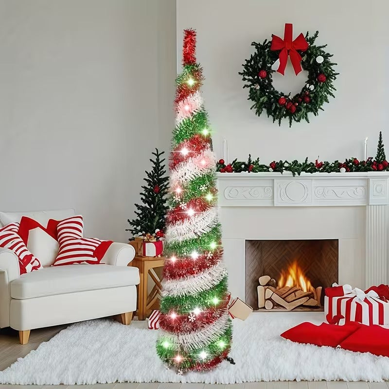 Red Snowflake Pop-Up Christmas Tree