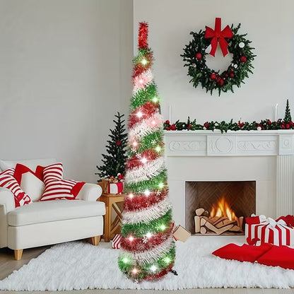 Red Snowflake Pop-Up Christmas Tree