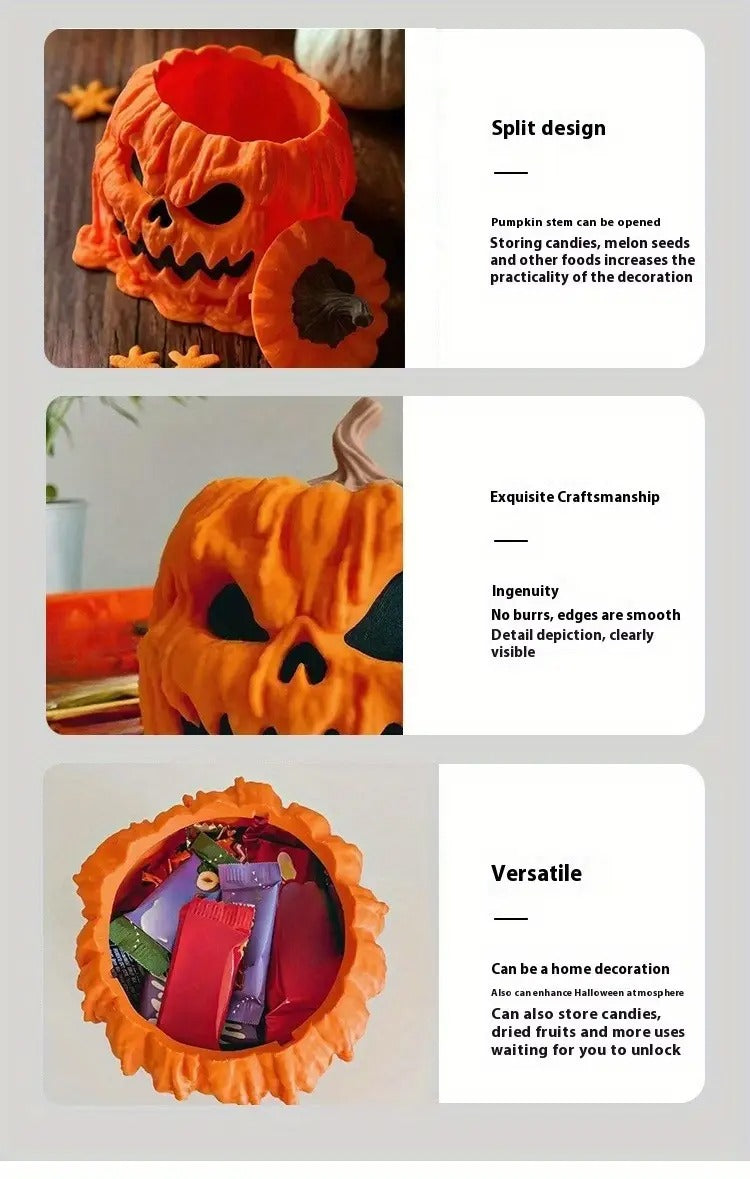 Halloween Pumpkin Candy Bowl Resin Decor