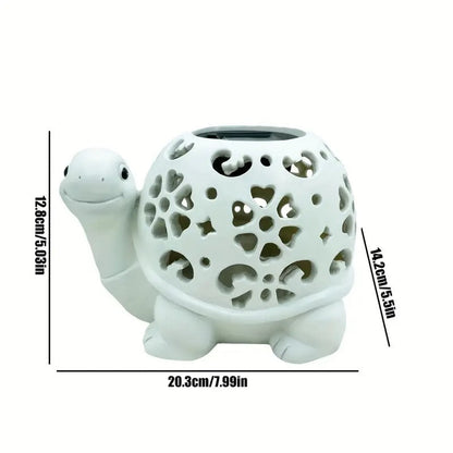 Solar Powered Turtle Light Resin Statue