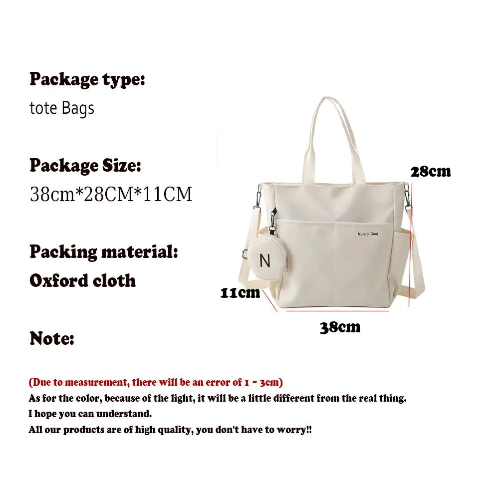 Women's Oxford Tote Crossbody Shoulder Handbag (Beige)