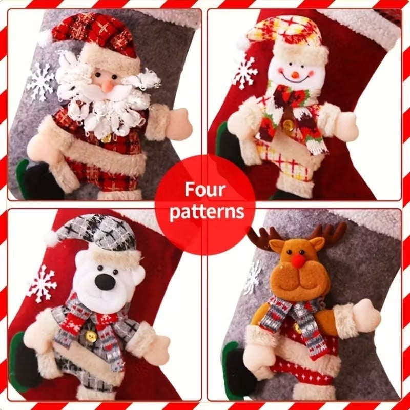 Boho Cotton Christmas Stockings Set of 4