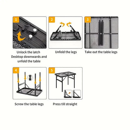 Folding Table with Adjustable Height