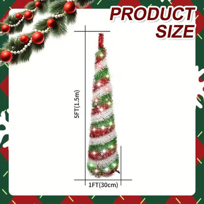 Red Snowflake Pop-Up Christmas Tree