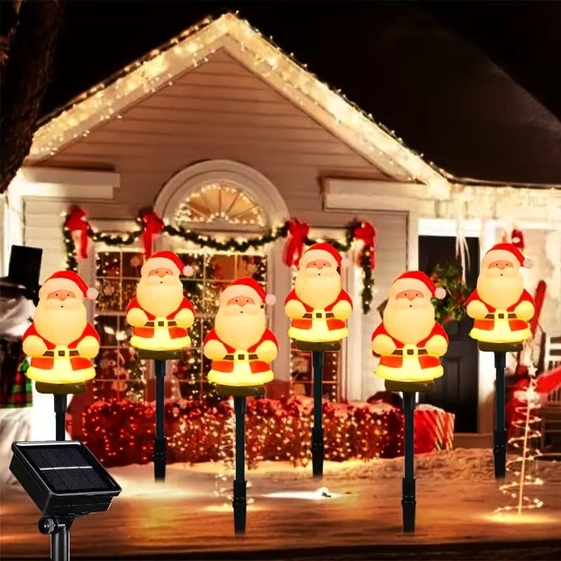 Solar Santa LED Pathway Light Set