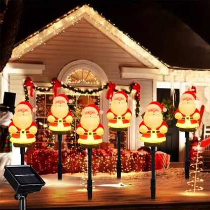 Solar Santa LED Pathway Light Set