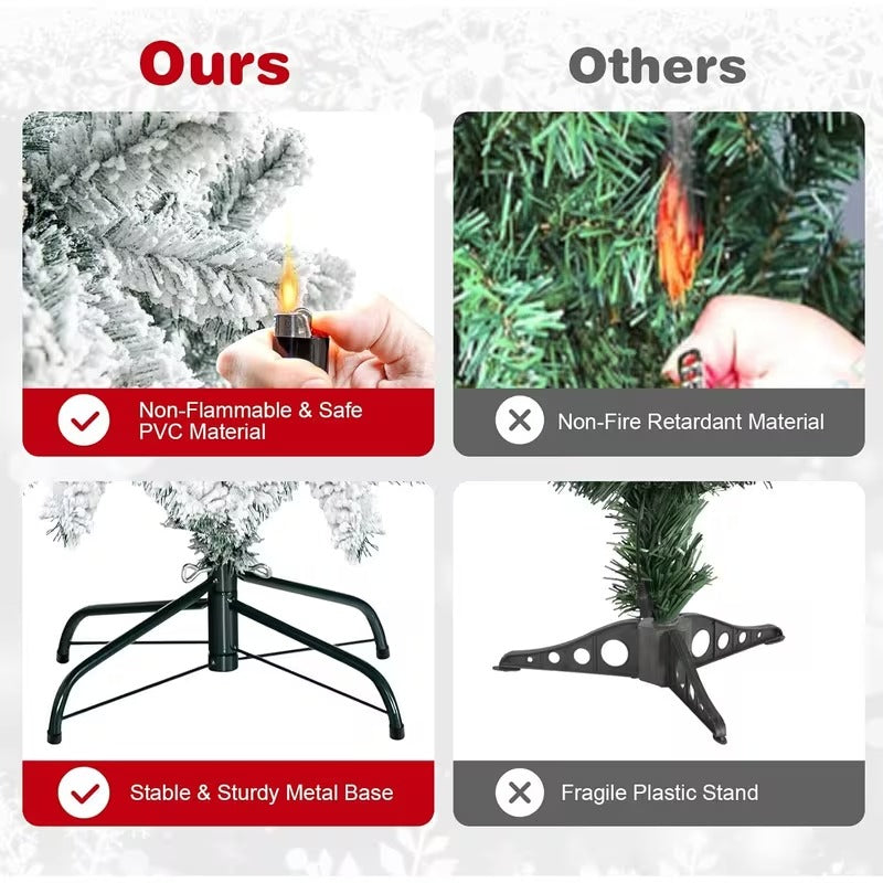 Christmas Snow Hinged Pine Tree