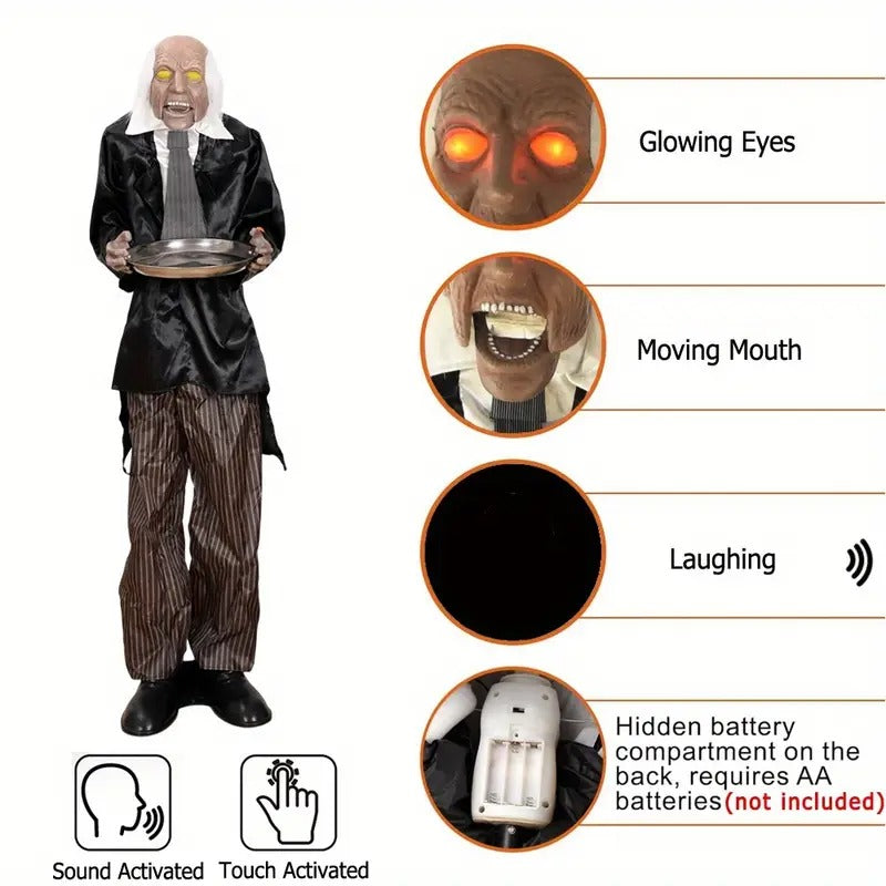 Halloween Butler Skeleton With Tray