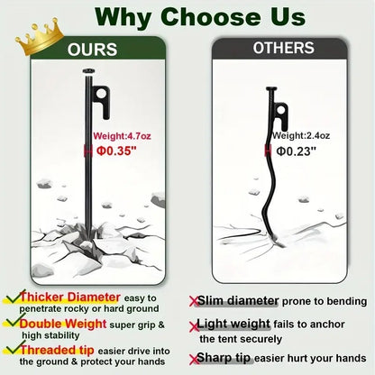 Camping Hammer with 12 Tent Pegs Kit