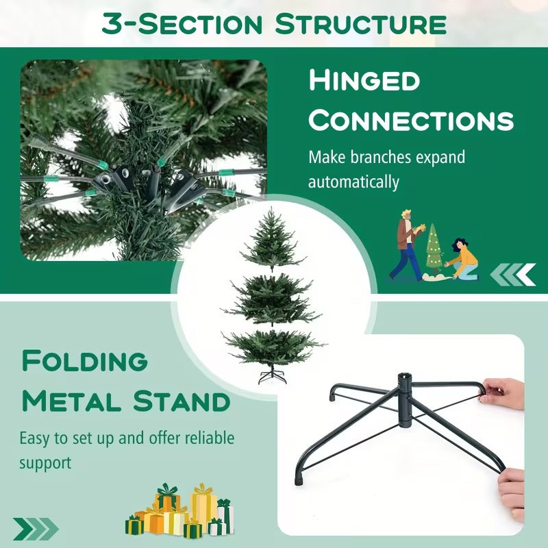 Pre-Lit Artificial Tree with Hinged Base