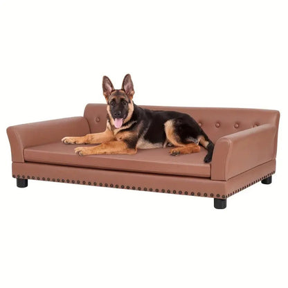 Leather Large Dog Sofa Lounge with Cushion