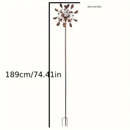 Solar Powered Metal Wind Spinner with LED Lights