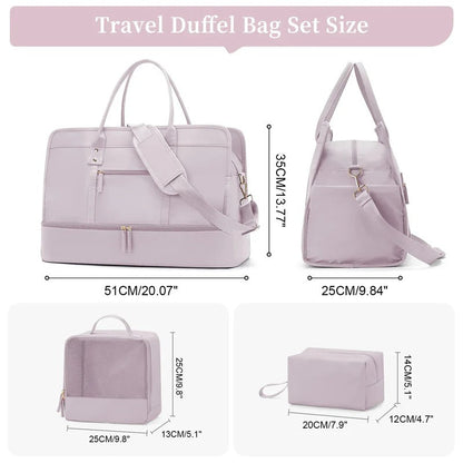 Luggage Travel Bag with Clothes and Toiletry Bag (Pink)