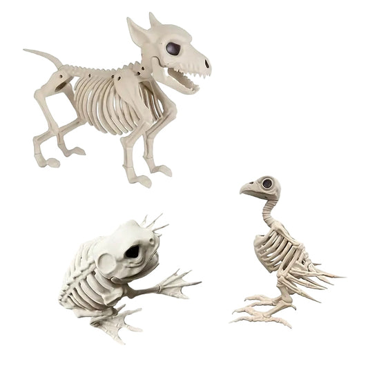 Halloween Poseable Skeleton Animal Set (3pcs)