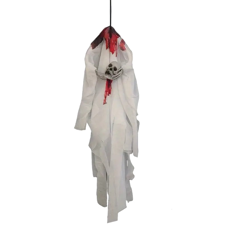 Horror Hanging Ghost Pendant Head in Hands