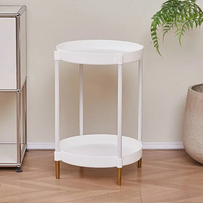 Small Round Metal Nightstand Table