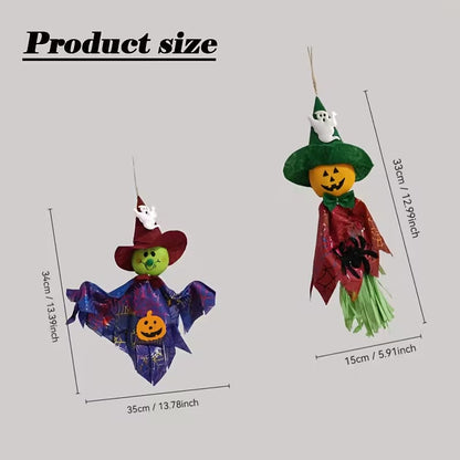 Halloween Hanging Ghosts Pumpkin & Straw Decorations Set