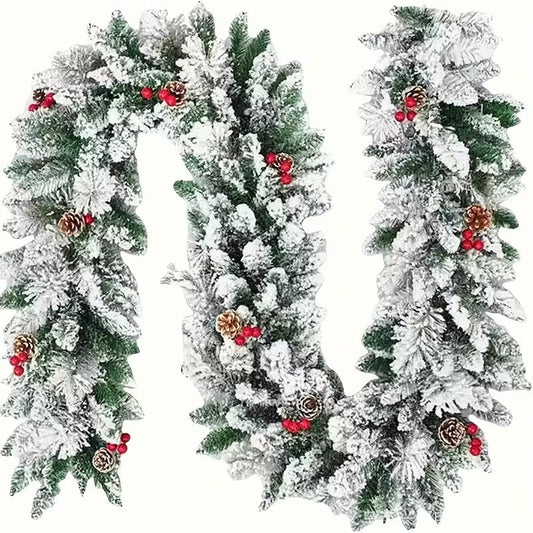 Artificial Christmas Snow Pine Wreath Garland