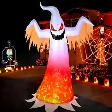 Halloween Inflatable Ghost with LED Flame Lights