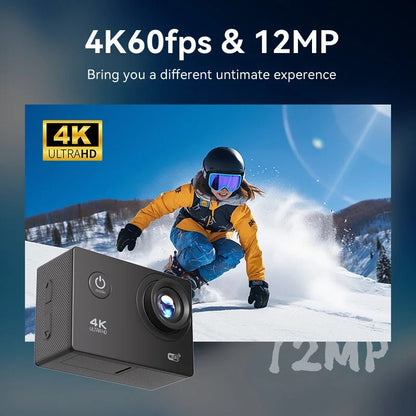 4K Sports Action Camera with WiFi Mini Cam Black