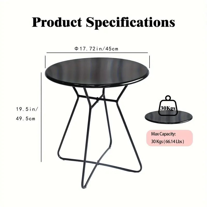 Iron Round Side Table Indoor Outdoor Use