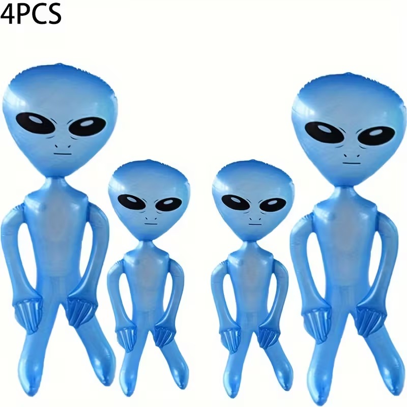 Inflatable Alien Party Figures (Set of 4)