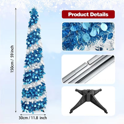 Pre-Lit Blue Fir Christmas Tree